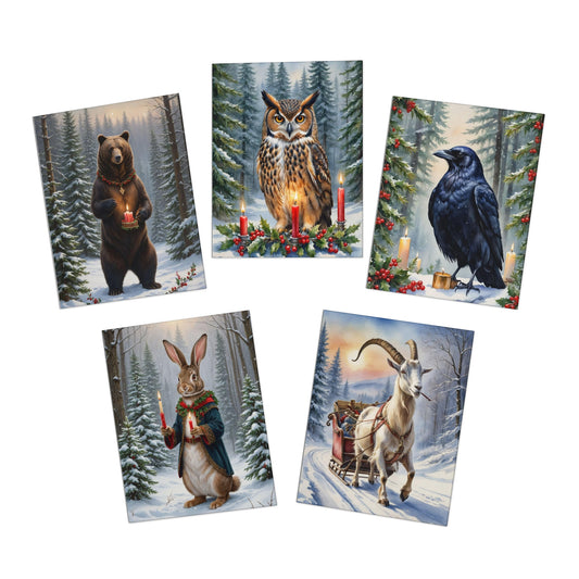 Soltice Forest Friends- Multi-Design Greeting Cards (5-Pack)