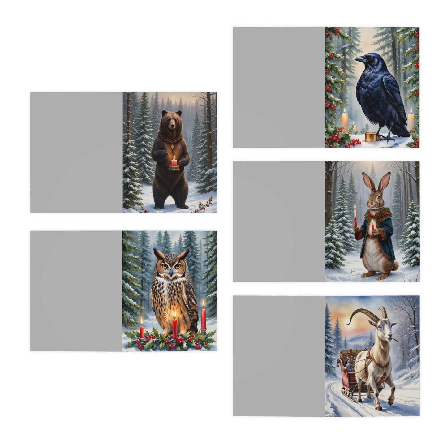 Soltice Forest Friends- Multi-Design Greeting Cards (5-Pack)