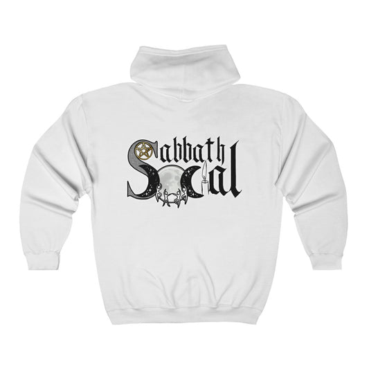 Sabbath Social Logo Zip Hooded Sweatshirt